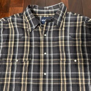 Wrangler Long Sleeve Pearl Snap Button Up Men’s XXL Gray Tan And Black